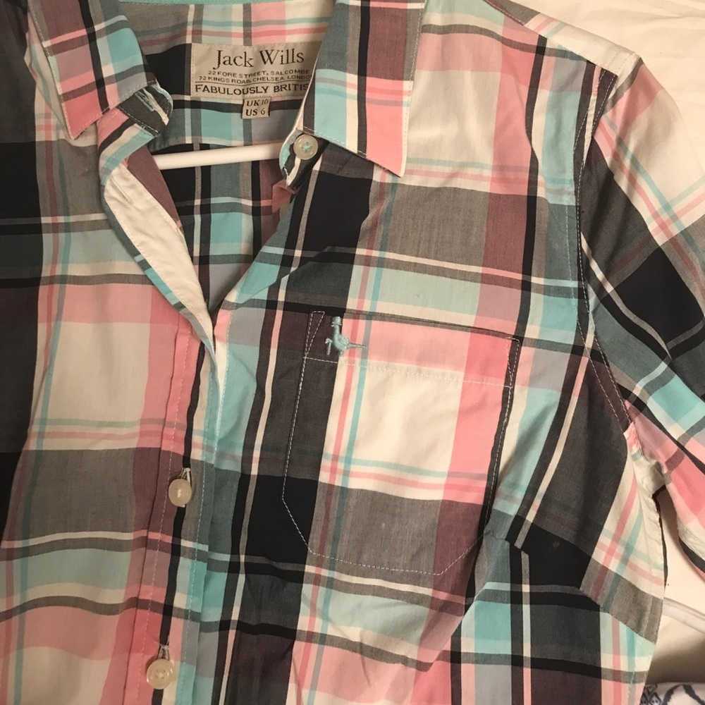 Jack Willis plaid womens button down - Picture 2 of 3